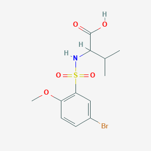 molecular formula C12H16BrNO5S B5961827 N-[(5-bromo-2-methoxyphenyl)sulfonyl]valine 