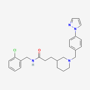 molecular formula C25H29ClN4O B5961833 N-(2-chlorobenzyl)-3-{1-[4-(1H-pyrazol-1-yl)benzyl]-3-piperidinyl}propanamide 