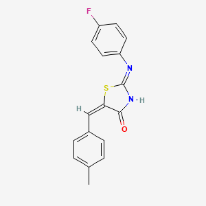 molecular formula C17H13FN2OS B5961840 2-[(4-fluorophenyl)amino]-5-(4-methylbenzylidene)-1,3-thiazol-4(5H)-one 