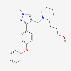 3-(1-{[1-methyl-3-(4-phenoxyphenyl)-1H-pyrazol-4-yl]methyl}-2-piperidinyl)-1-propanol