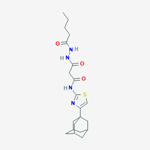 N-[4-(1-adamantyl)-1,3-thiazol-2-yl]-3-oxo-3-(2-pentanoylhydrazino)propanamide