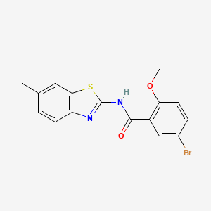 molecular formula C16H13BrN2O2S B5961885 5-bromo-2-methoxy-N-(6-methyl-1,3-benzothiazol-2-yl)benzamide 