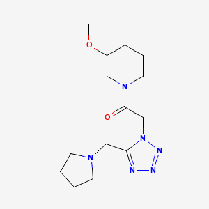 molecular formula C14H24N6O2 B5961893 3-methoxy-1-{[5-(1-pyrrolidinylmethyl)-1H-tetrazol-1-yl]acetyl}piperidine 