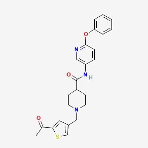 molecular formula C24H25N3O3S B5961896 1-[(5-acetyl-3-thienyl)methyl]-N-(6-phenoxy-3-pyridinyl)-4-piperidinecarboxamide 