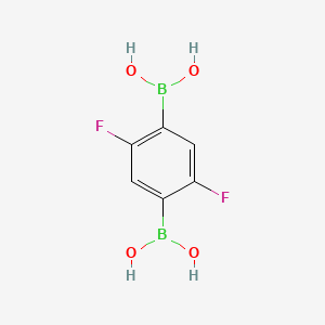 molecular formula C6H6B2F2O4 B596191 (2,5-二氟-1,4-苯撑)二硼酸 CAS No. 1256358-83-4