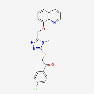 1-(4-chlorophenyl)-2-((4-methyl-5-((quinolin-8-yloxy)methyl)-4H-1,2,4-triazol-3-yl)thio)ethanone