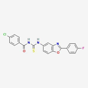 4-chloro-N-[[2-(4-fluorophenyl)-1,3-benzoxazol-5-yl]carbamothioyl]benzamide