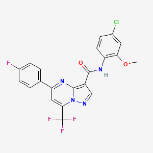 N-(4-chloro-2-methoxyphenyl)-5-(4-fluorophenyl)-7-(trifluoromethyl)pyrazolo[1,5-a]pyrimidine-3-carboxamide