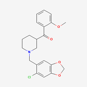 molecular formula C21H22ClNO4 B5961970 {1-[(6-chloro-1,3-benzodioxol-5-yl)methyl]-3-piperidinyl}(2-methoxyphenyl)methanone 