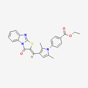 ETHYL 4-(2,5-DIMETHYL-3-{[3-OXO[1,3]THIAZOLO[3,2-A][1,3]BENZIMIDAZOL-2(3H)-YLIDEN]METHYL}-1H-PYRROL-1-YL)BENZOATE