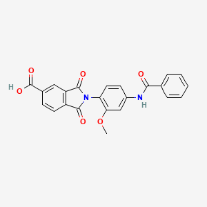 molecular formula C23H16N2O6 B5961986 2-[4-(benzoylamino)-2-methoxyphenyl]-1,3-dioxo-5-isoindolinecarboxylic acid 