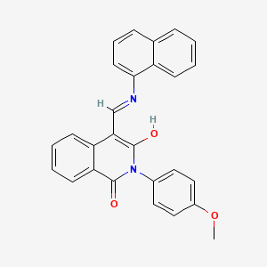 molecular formula C27H20N2O3 B5962022 2-(4-methoxyphenyl)-4-[(1-naphthylamino)methylene]-1,3(2H,4H)-isoquinolinedione 