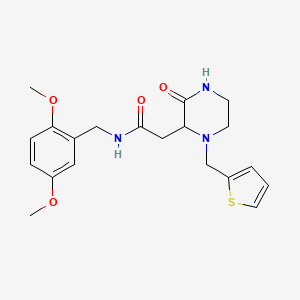 molecular formula C20H25N3O4S B5962045 N-(2,5-dimethoxybenzyl)-2-[3-oxo-1-(2-thienylmethyl)-2-piperazinyl]acetamide 