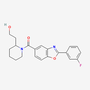 2-(1-{[2-(3-fluorophenyl)-1,3-benzoxazol-5-yl]carbonyl}-2-piperidinyl)ethanol