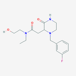 N-ethyl-2-[1-(3-fluorobenzyl)-3-oxo-2-piperazinyl]-N-(2-hydroxyethyl)acetamide