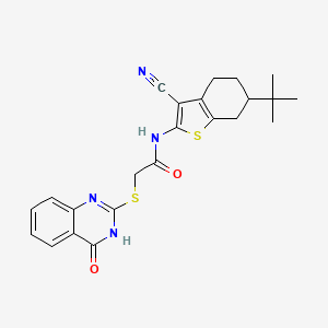 N-(6-tert-butyl-3-cyano-4,5,6,7-tetrahydro-1-benzothien-2-yl)-2-[(4-oxo-3,4-dihydro-2-quinazolinyl)thio]acetamide