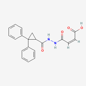 molecular formula C20H18N2O4 B5962092 4-{2-[(2,2-diphenylcyclopropyl)carbonyl]hydrazino}-4-oxo-2-butenoic acid 