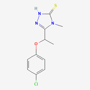 molecular formula C11H12ClN3OS B5962105 5-[1-(4-chlorophenoxy)ethyl]-4-methyl-4H-1,2,4-triazole-3-thiol CAS No. 588673-49-8