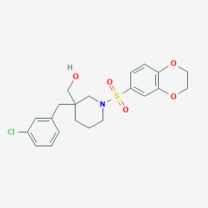 [3-(3-chlorobenzyl)-1-(2,3-dihydro-1,4-benzodioxin-6-ylsulfonyl)-3-piperidinyl]methanol