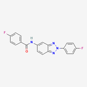 molecular formula C19H12F2N4O B5962120 4-fluoro-N-[2-(4-fluorophenyl)-2H-1,2,3-benzotriazol-5-yl]benzamide CAS No. 6026-41-1