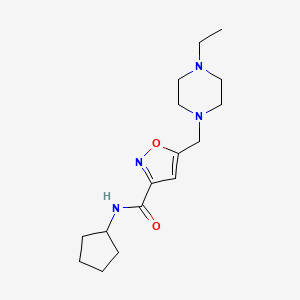 molecular formula C16H26N4O2 B5962131 N-cyclopentyl-5-[(4-ethyl-1-piperazinyl)methyl]-3-isoxazolecarboxamide 