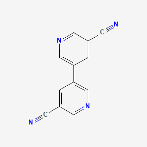 molecular formula C12H6N4 B596214 [3,3'-联吡啶]-5,5'-二甲腈 CAS No. 1226808-65-6