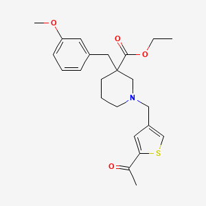 ethyl 1-[(5-acetyl-3-thienyl)methyl]-3-(3-methoxybenzyl)-3-piperidinecarboxylate