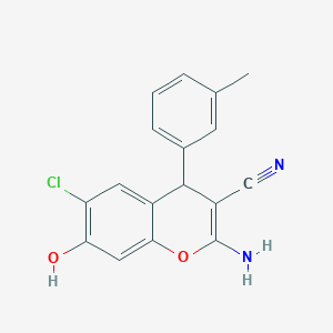 2-amino-6-chloro-7-hydroxy-4-(3-methylphenyl)-4H-chromene-3-carbonitrile