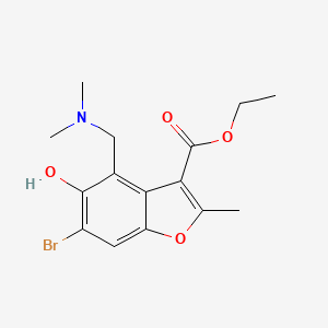 molecular formula C15H18BrNO4 B5962184 ethyl 6-bromo-4-[(dimethylamino)methyl]-5-hydroxy-2-methyl-1-benzofuran-3-carboxylate 