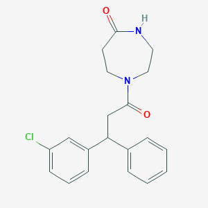 molecular formula C20H21ClN2O2 B5962187 1-[3-(3-chlorophenyl)-3-phenylpropanoyl]-1,4-diazepan-5-one 