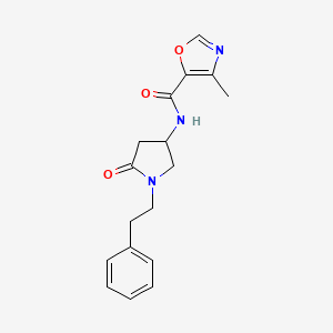 molecular formula C17H19N3O3 B5962216 4-methyl-N-[5-oxo-1-(2-phenylethyl)pyrrolidin-3-yl]-1,3-oxazole-5-carboxamide 