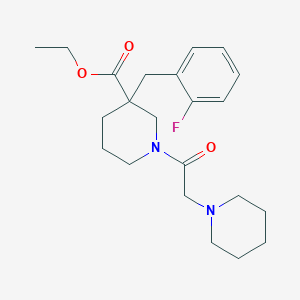 molecular formula C22H31FN2O3 B5962237 ethyl 3-(2-fluorobenzyl)-1-(1-piperidinylacetyl)-3-piperidinecarboxylate 