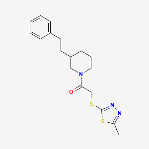 1-{[(5-methyl-1,3,4-thiadiazol-2-yl)thio]acetyl}-3-(2-phenylethyl)piperidine