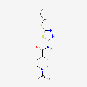 1-acetyl-N-[5-(butan-2-ylsulfanyl)-1,3,4-thiadiazol-2-yl]piperidine-4-carboxamide