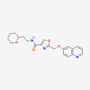 2-[(6-quinolinyloxy)methyl]-N-[2-(tetrahydro-2H-pyran-2-yl)ethyl]-1,3-oxazole-4-carboxamide