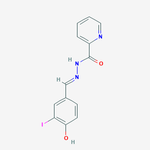 molecular formula C13H10IN3O2 B5962305 N-[(E)-(4-hydroxy-3-iodophenyl)methylideneamino]pyridine-2-carboxamide 