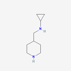 molecular formula C9H18N2 B596235 N-[(Piperidin-4-yl)methyl]cyclopropanamine CAS No. 1225472-72-9