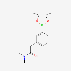 molecular formula C16H24BNO3 B596237 N,N-dimethyl-2-[3-(4,4,5,5-tetramethyl-1,3,2-dioxaborolan-2-yl)phenyl]acetamide CAS No. 1256359-89-3