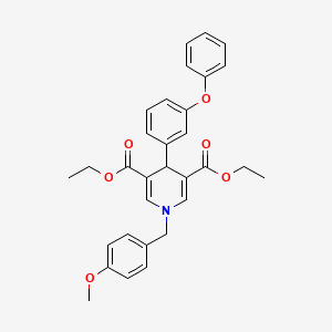molecular formula C31H31NO6 B5962388 diethyl 1-(4-methoxybenzyl)-4-(3-phenoxyphenyl)-1,4-dihydro-3,5-pyridinedicarboxylate 