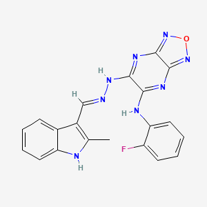 molecular formula C20H15FN8O B5962406 2-methyl-1H-indole-3-carbaldehyde {6-[(2-fluorophenyl)amino][1,2,5]oxadiazolo[3,4-b]pyrazin-5-yl}hydrazone 