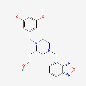 molecular formula C22H28N4O4 B5962417 2-[4-(2,1,3-benzoxadiazol-4-ylmethyl)-1-(3,5-dimethoxybenzyl)-2-piperazinyl]ethanol 