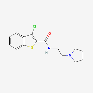 molecular formula C15H17ClN2OS B5962442 3-chloro-N-[2-(1-pyrrolidinyl)ethyl]-1-benzothiophene-2-carboxamide 