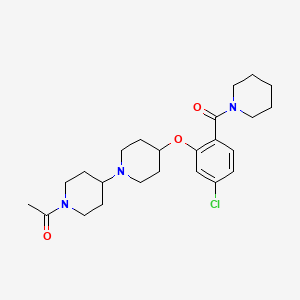 molecular formula C24H34ClN3O3 B5962448 1'-acetyl-4-[5-chloro-2-(1-piperidinylcarbonyl)phenoxy]-1,4'-bipiperidine 