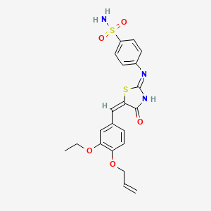 molecular formula C21H21N3O5S2 B5962450 4-({5-[4-(allyloxy)-3-ethoxybenzylidene]-4-oxo-1,3-thiazolidin-2-ylidene}amino)benzenesulfonamide 