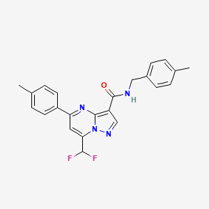 molecular formula C23H20F2N4O B5962456 7-(difluoromethyl)-N-(4-methylbenzyl)-5-(4-methylphenyl)pyrazolo[1,5-a]pyrimidine-3-carboxamide 