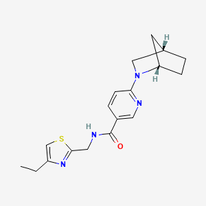 molecular formula C18H22N4OS B5962465 6-[(1S*,4S*)-2-azabicyclo[2.2.1]hept-2-yl]-N-[(4-ethyl-1,3-thiazol-2-yl)methyl]nicotinamide 