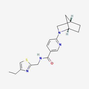 6-[(1S*,4S*)-2-azabicyclo[2.2.1]hept-2-yl]-N-[(4-ethyl-1,3-thiazol-2-yl)methyl]nicotinamide