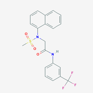 molecular formula C20H17F3N2O3S B5962469 N~2~-(methylsulfonyl)-N~2~-1-naphthyl-N~1~-[3-(trifluoromethyl)phenyl]glycinamide 