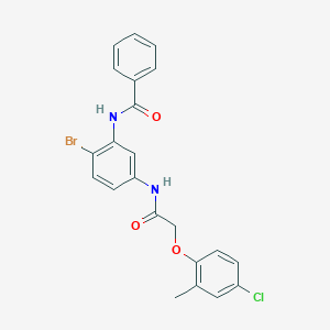 molecular formula C22H18BrClN2O3 B5962475 N-(2-bromo-5-{[(4-chloro-2-methylphenoxy)acetyl]amino}phenyl)benzamide 