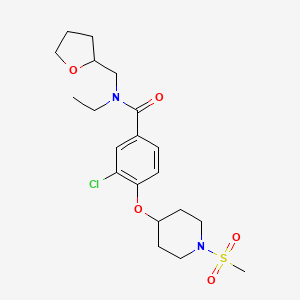 molecular formula C20H29ClN2O5S B5962482 3-chloro-N-ethyl-4-{[1-(methylsulfonyl)-4-piperidinyl]oxy}-N-(tetrahydro-2-furanylmethyl)benzamide 